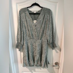 Veronica Beard Forest Green and White Floral Dress, size 14.